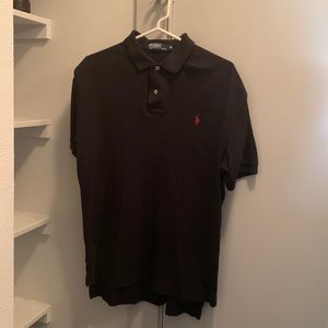 Polo by Ralph Lauren - Black with Red logo - Size Medium - 100% Cotton